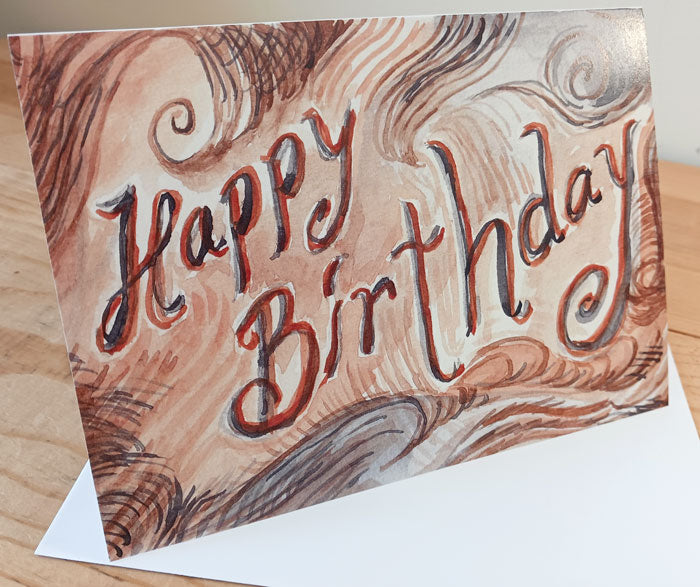 Swirly Sienna Birthday Card – Yellow Dot Shop