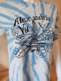 Blue Tie-Dyed Alexandria Temple T-Shirt - XL size