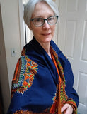 African Print Shawl - Blue Fabric