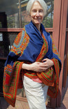 African Print Shawl - Blue Fabric