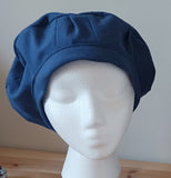 blue cotton beret, womens cap