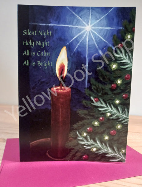 Christmas Candle Card, Silent Night, Holy Night