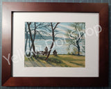 Fishing in January on the Potomac River - Painting