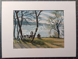 Fishing in January on the Potomac River - Painting