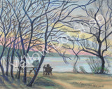 Fishing in January on the Potomac River - Painting