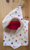 Hearts Hat and Scarf Set