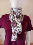 Red and Blue Floral Scarf - light cotton