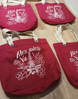 Red Alexandria Tote Bag - Hand Printed