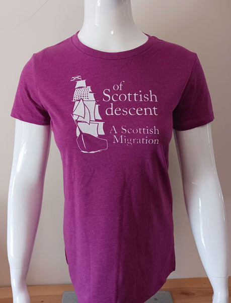 T-shirt - Of Scottish Descent - Fuchsia Purple