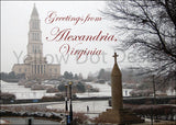 Alexandria Masonic Temple in Snow Cards