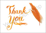 Thank You Card-5-Pack - Feather
