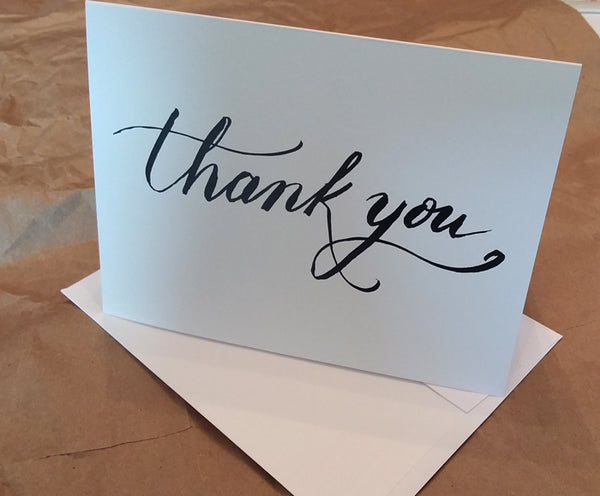 Thank You Cards 5-Pack - Calligraphy